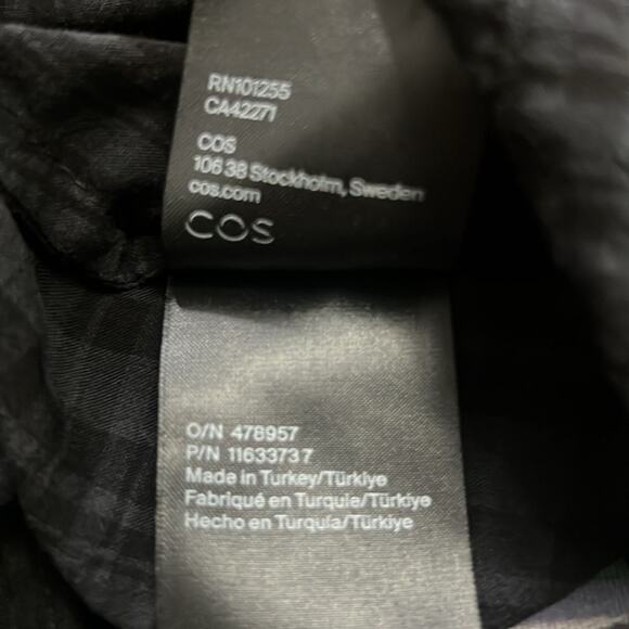 COS TIE STRAPS GATHERED GREEN & BLACK SUN FLOWY BEACH DRESS S - Picture 7 of 7